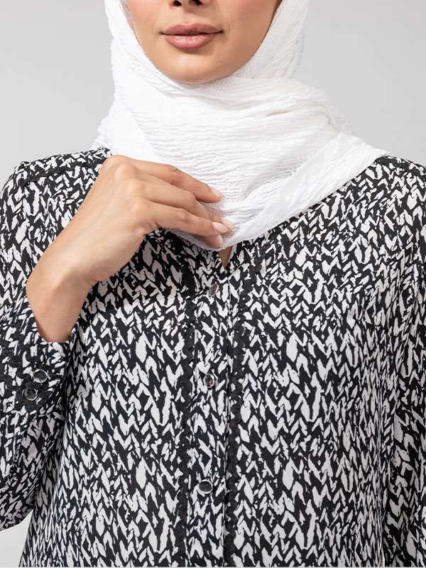 شومیز زنانه طرح دار مدل شهناز برنس Bornos
