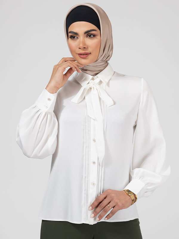 شومیز زنانه نوار دوزی مدل فرحناز برنس Bornos