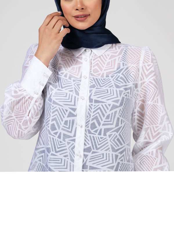 شومیز زنانه آستین پفی مدل دلارا برنس Bornos