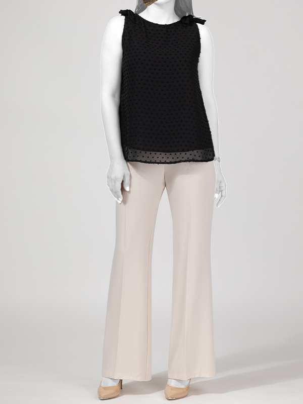 تاپ مجلسی زنانه حریر ژاکارد آستردار یقه قایقی 60100 برنس