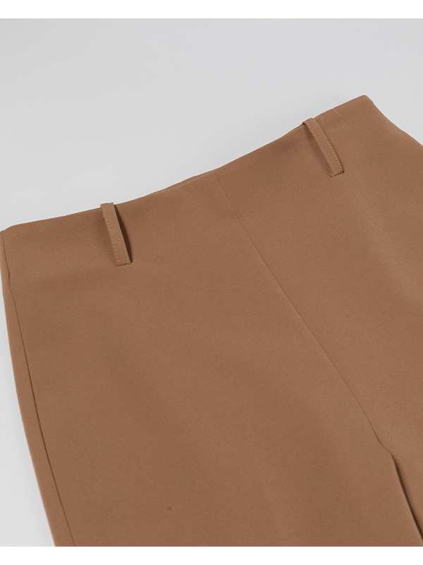 شلوار زنانه کرپ دمپا گشاد کلاسیک دارای کمربند 10104 برنس