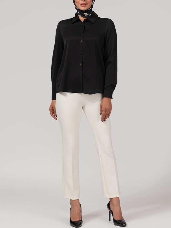 شومیز زنانه بیسیک آستین بلند 30104 برنس