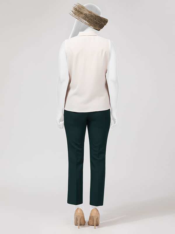 تاپ زنانه مجلسی کرپ یقه گرد 60101 برنس