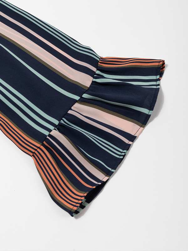 بلوز زنانه سایز بزرگ آستین سه ربع کرپ 40108 برنس