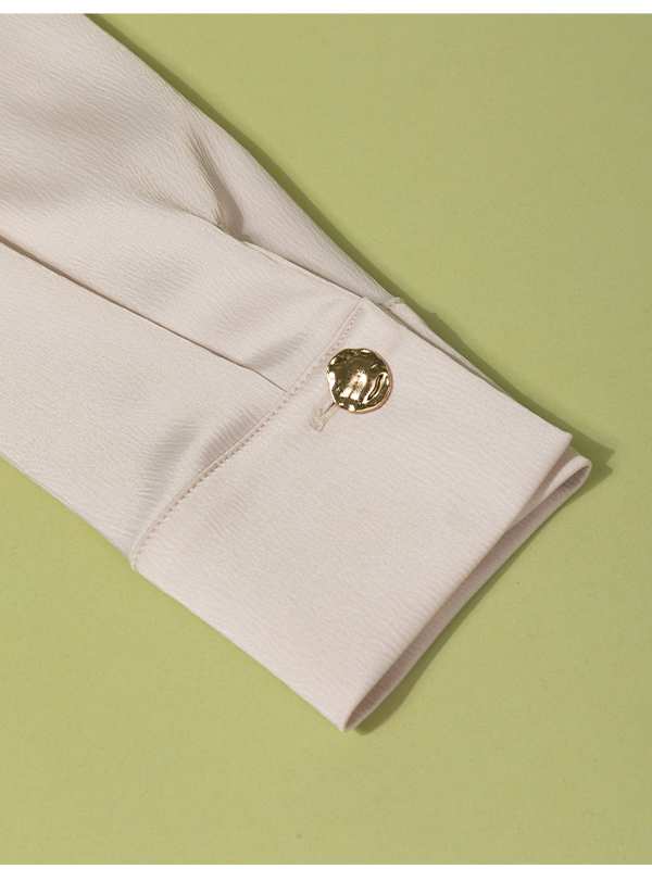 شومیز زنانه ساتن زارا آستین بلند درای دکمه تزیینی مهناز برنس