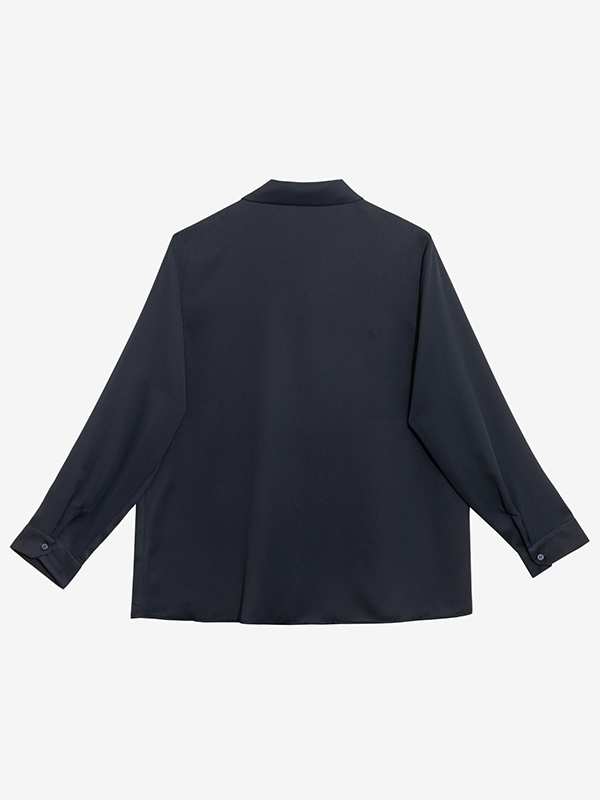 شومیز زنانه سایز بزرگ کرپ آستین بلند 30106 برنس