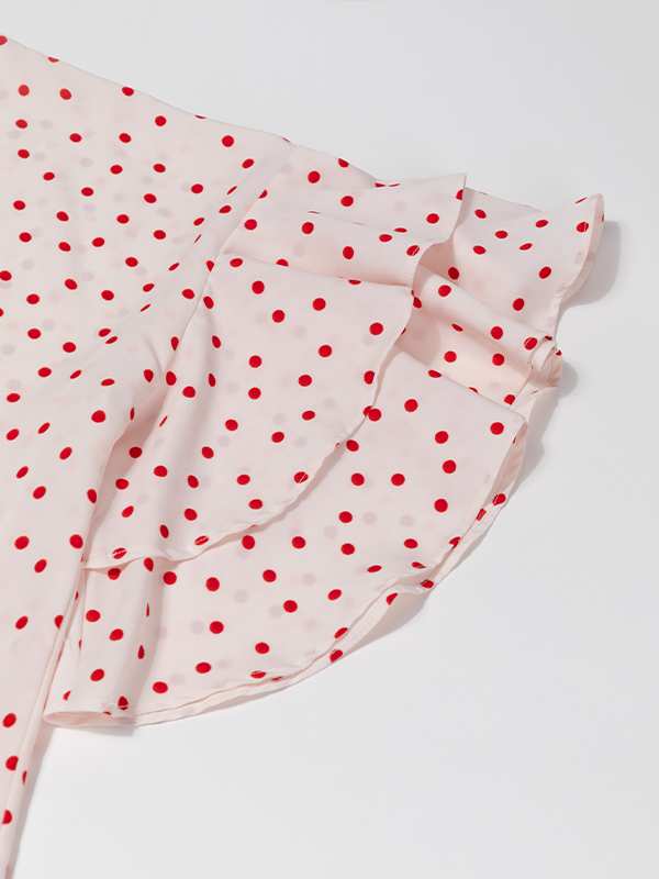 بلوز زنانه کرپ ژرژت سایز بزرگ آستین کلوش 40110 برنس