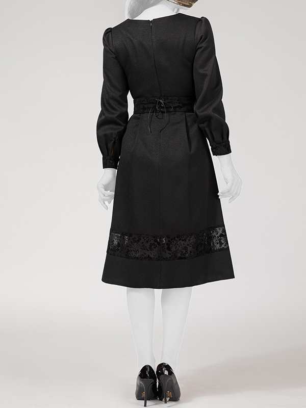 پیراهن زنانه آستین بلند کتان لمه مغزی دوزی مخمل 80100 برنس