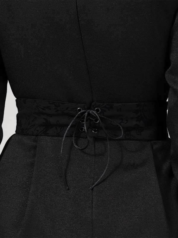 پیراهن زنانه آستین بلند کتان لمه مغزی دوزی مخمل 80100 برنس