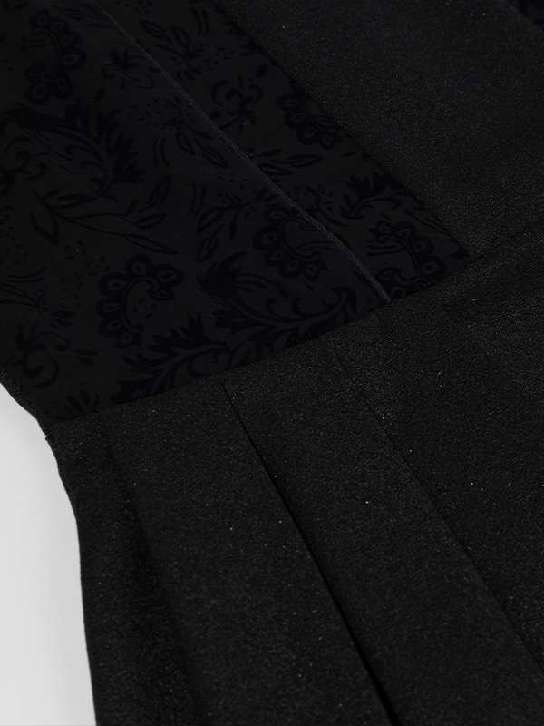 پیراهن زنانه آستین بلند کتان لمه مغزی دوزی مخمل 80100 برنس