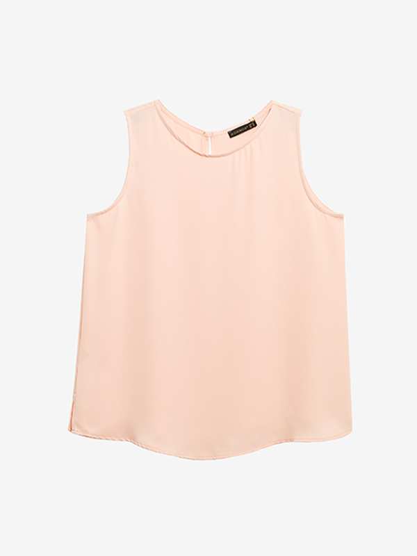 تاپ زنانه سایز بزرگ کرپ آستین حلقه ای 60104 برنس