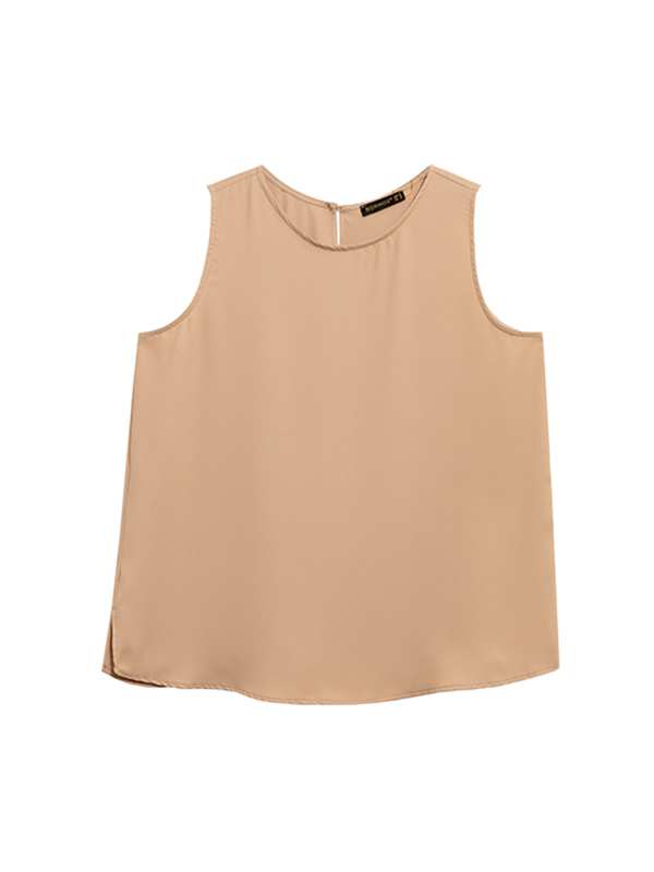 تاپ زنانه سایز بزرگ کرپ آستین حلقه ای 60104 برنس