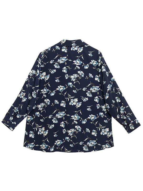 تونیک زنانه سایز بزرگ کرپ طرحدار آستین بلند 50103 برنس Bornos