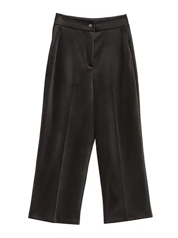 شلوار زنانه پاییزی جیب دار قد 90 10107 برنس