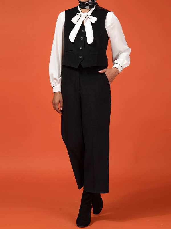 شلوار زنانه پاییزی جیب دار قد 90 10107 برنس