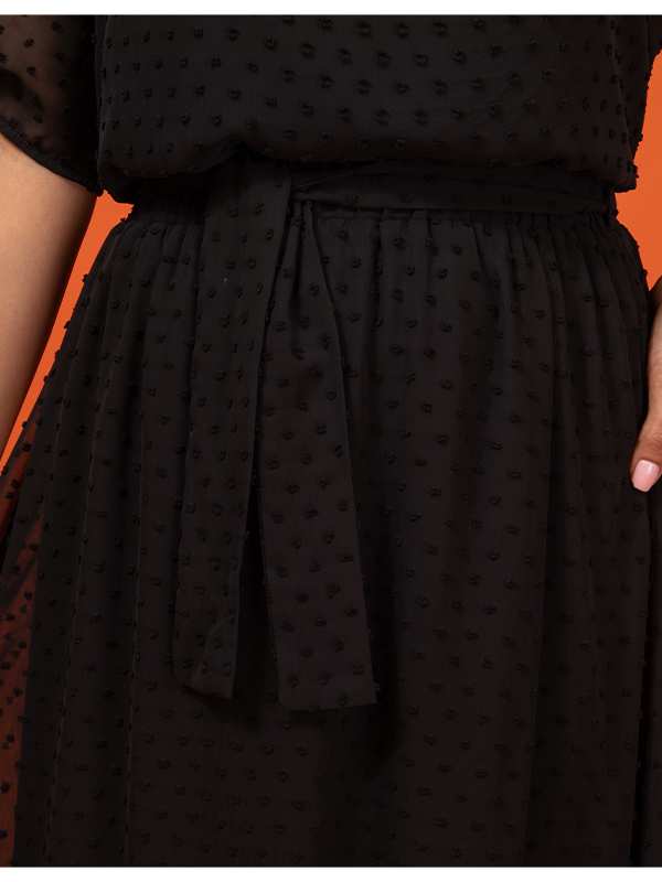 دامن زنانه کمر کش کمربند دار حریر چین دار 20100 برنس Bornos