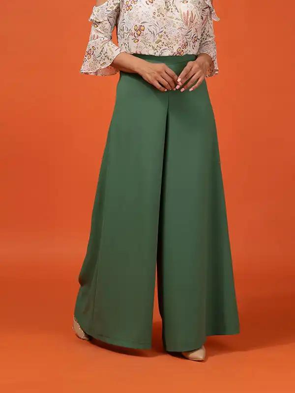 دامن شلواری زنانه مجلسی فاق بلند کرپ 10102 برنس