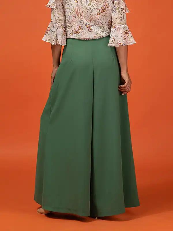 دامن شلواری زنانه مجلسی فاق بلند کرپ 10102 برنس