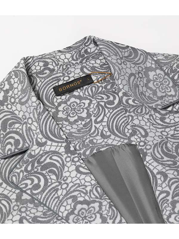 وست بلند زنانه ژاکارد مجلسی جیب نما یقه انگلیسی 70104 برنس Bornos