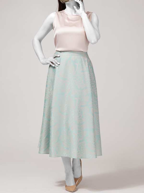 دامن زنانه فون پیلی دار ژاکارد مجلسی 20105 برنس Bornos