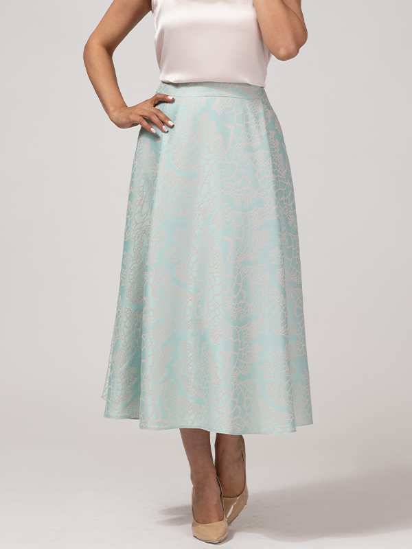 دامن زنانه فون پیلی دار ژاکارد مجلسی 20105 برنس Bornos