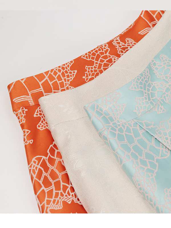 دامن زنانه فون پیلی دار ژاکارد مجلسی 20105 برنس Bornos