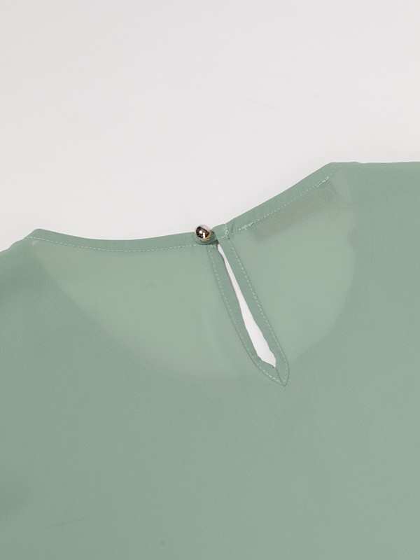 بلوز زنانه کرپ حریر آستین کلوش پلیسه 40103 برنس Bornos