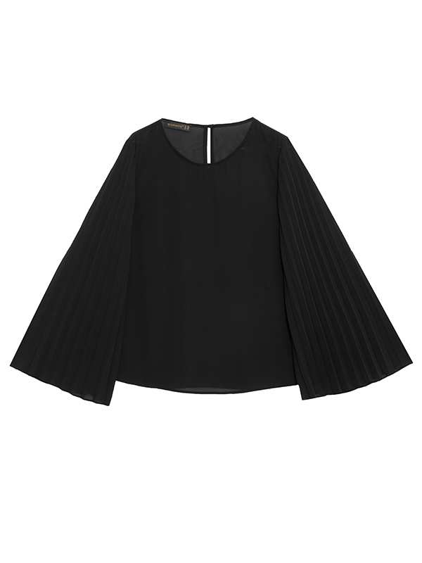 بلوز زنانه کرپ حریر آستین کلوش پلیسه 40103 برنس Bornos