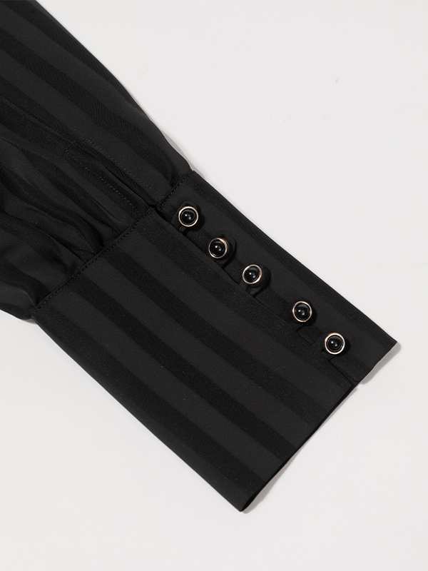 بلوز مجلسی زنانه کرپ حریر یقه چپ راستی آستین پفی 40106 برنس Bornos