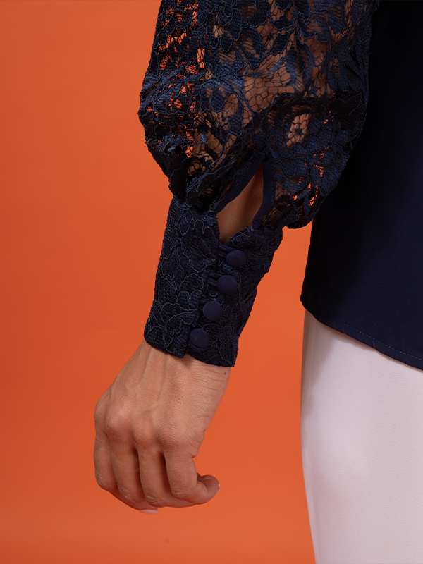 شومیز آستین گیپور مجلسی زنانه مریم برنس Bornos