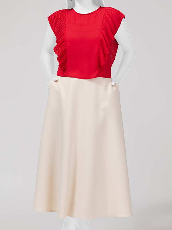 بلوز زنانه مجلسی یقه گرد کرپ حریر پلیسه ای چکاوک برنس Bornos