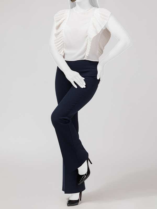 بلوز زنانه مجلسی یقه گرد کرپ حریر پلیسه ای چکاوک برنس Bornos