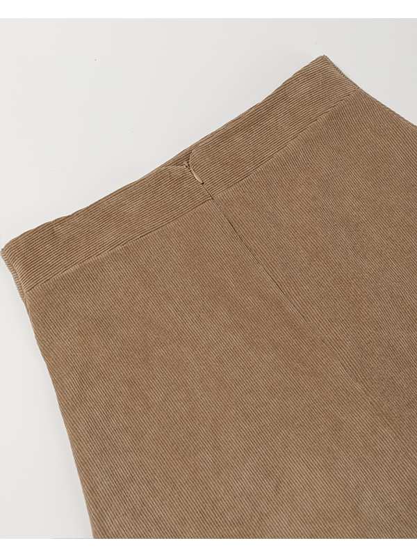 دامن زنانه مخمل میدی جیب دار 20108 برنس Bornos