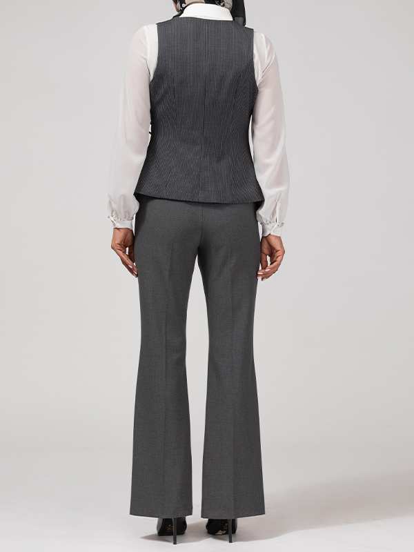 وست زنانه پارچه دیپلمات یقه چپ و راستی آستر دار 70100 برنس Bornos