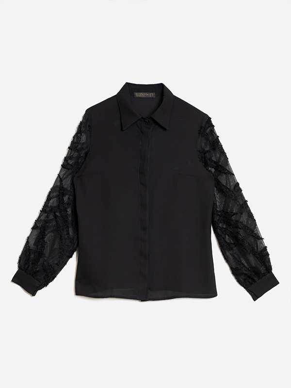 شومیز زنانه کرپ حریر مجلسی 30110 برنس Bornos