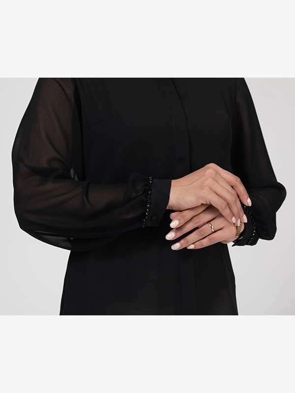 شومیز زنانه کرپ حریر مجلسی سنگ دوزی شده 30117 برنس Bornos