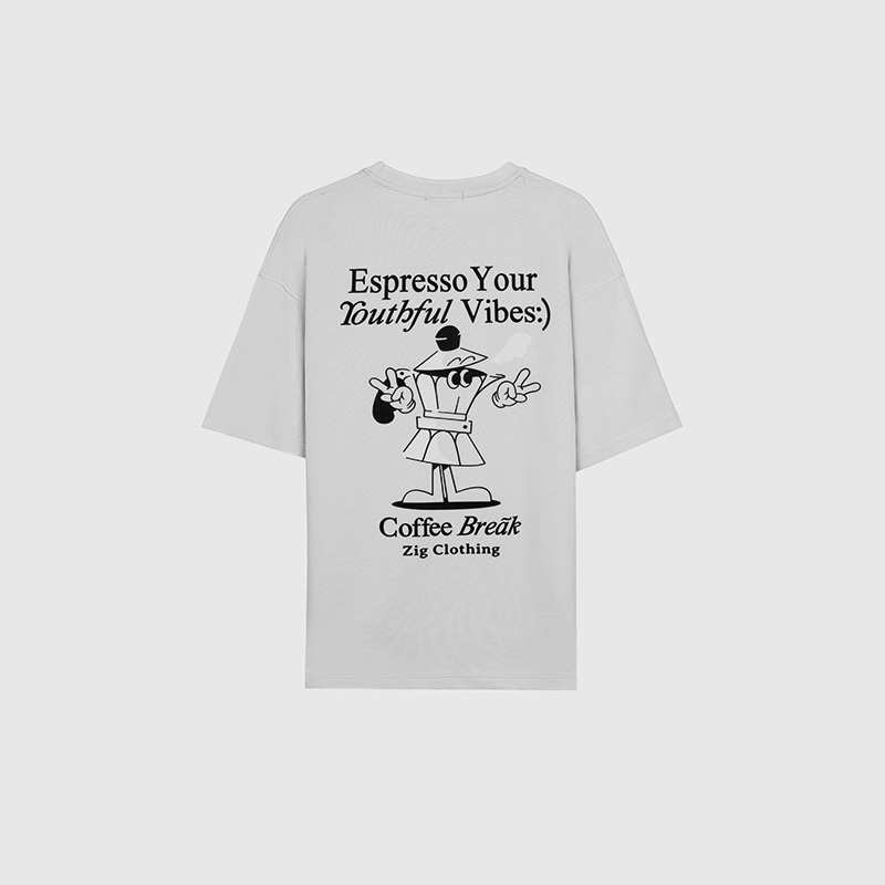 تیشرت مردانه طوسی روشن زیگ zig مدل Espresso Vibe کد 443