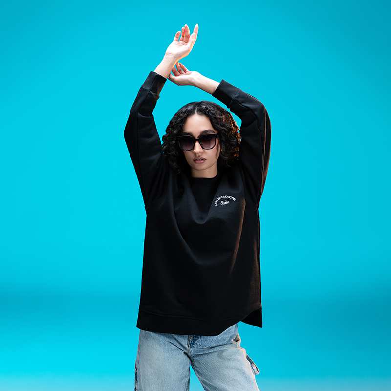 سویشرت مشکی زیگ zig مدل Studio کد 451