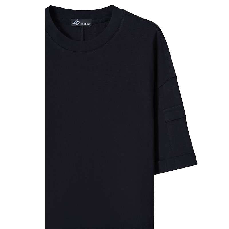تی شرت مردانه مشکی زیگ zig مدل Sleeve Pocket کد299