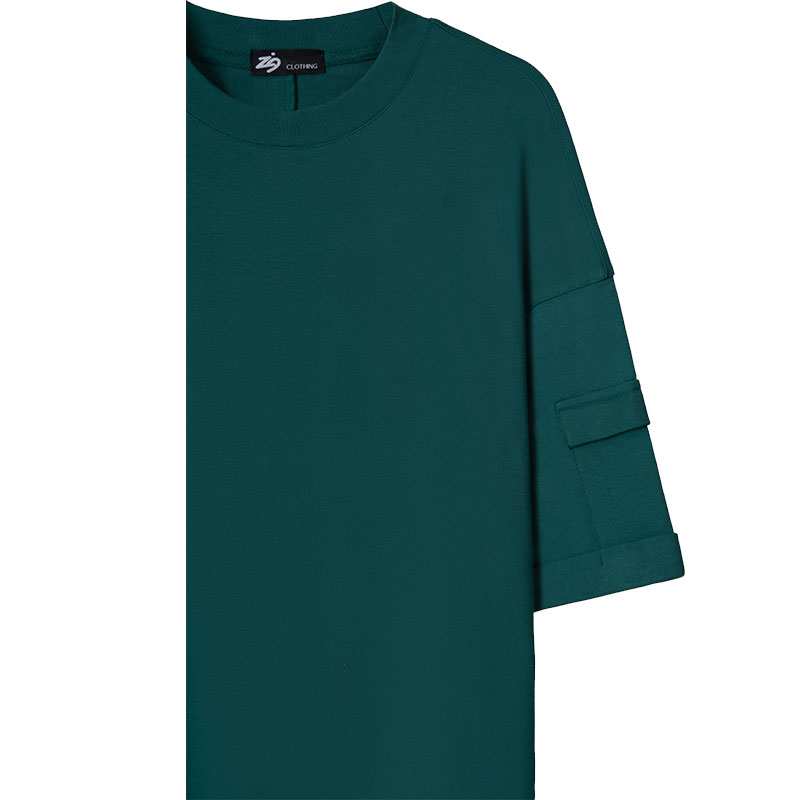 تی شرت مردانه سبز زیگ zig مدل Sleeve Pocket کد300