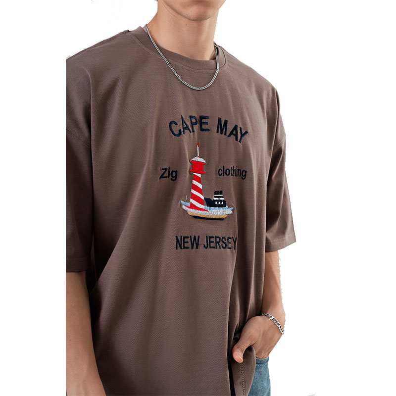 تی شرت مردانه قهوه ای زیگ zig مدل Cape May کد 310