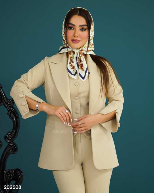 ست کت و شلوار و جلیقه زنانه مدل نازنین السانا Elsana کد 2025