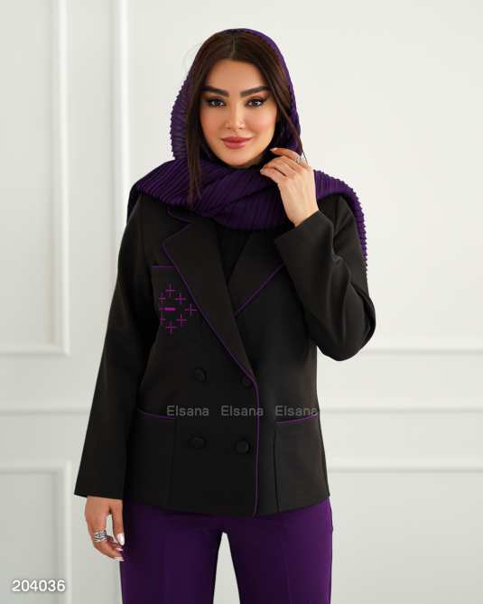 ست کت و شلوار زنانه مدل شادوین السانا Elsana کد 2040