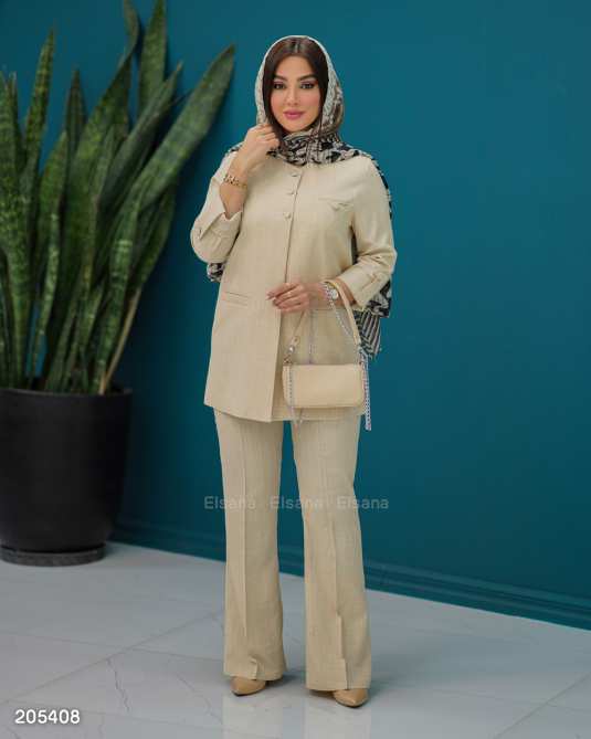 ست مانتو و شلوار زنانه مدل شیوارا السانا Elsana کد 2054