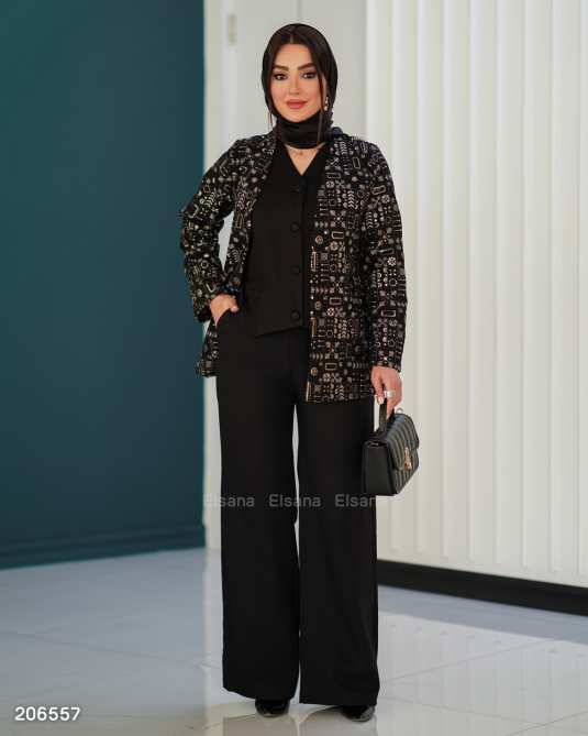 ست کت و شلوار و جلیقه زنانه مدل آینام السانا Elsana کد 2065