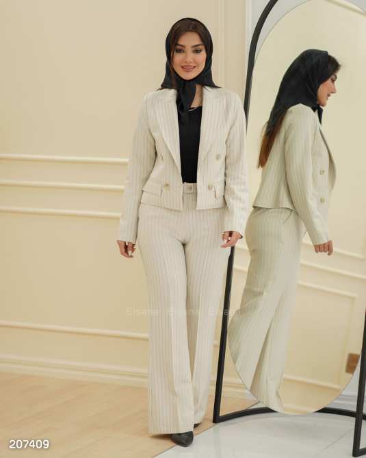ست کت کراپ و شلوار زنانه مدل غنچه السانا Elsana کد 2074