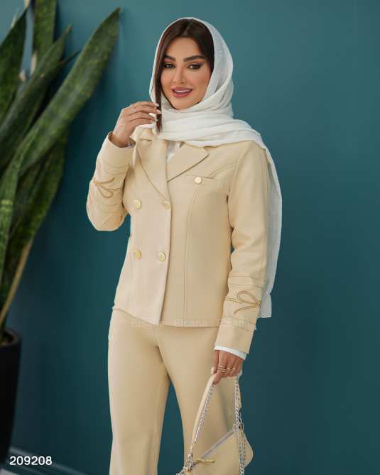 ست کت کراپ و شلوار زنانه مدل گلاویژ السانا Elsana کد 2092