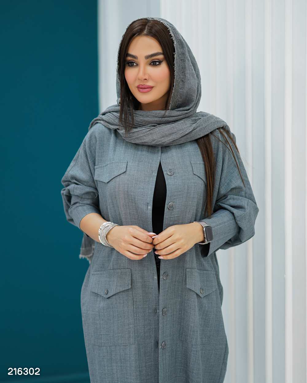 مانتو بلند زنانه مدل مهرنوش السانا Elsana کد 2163