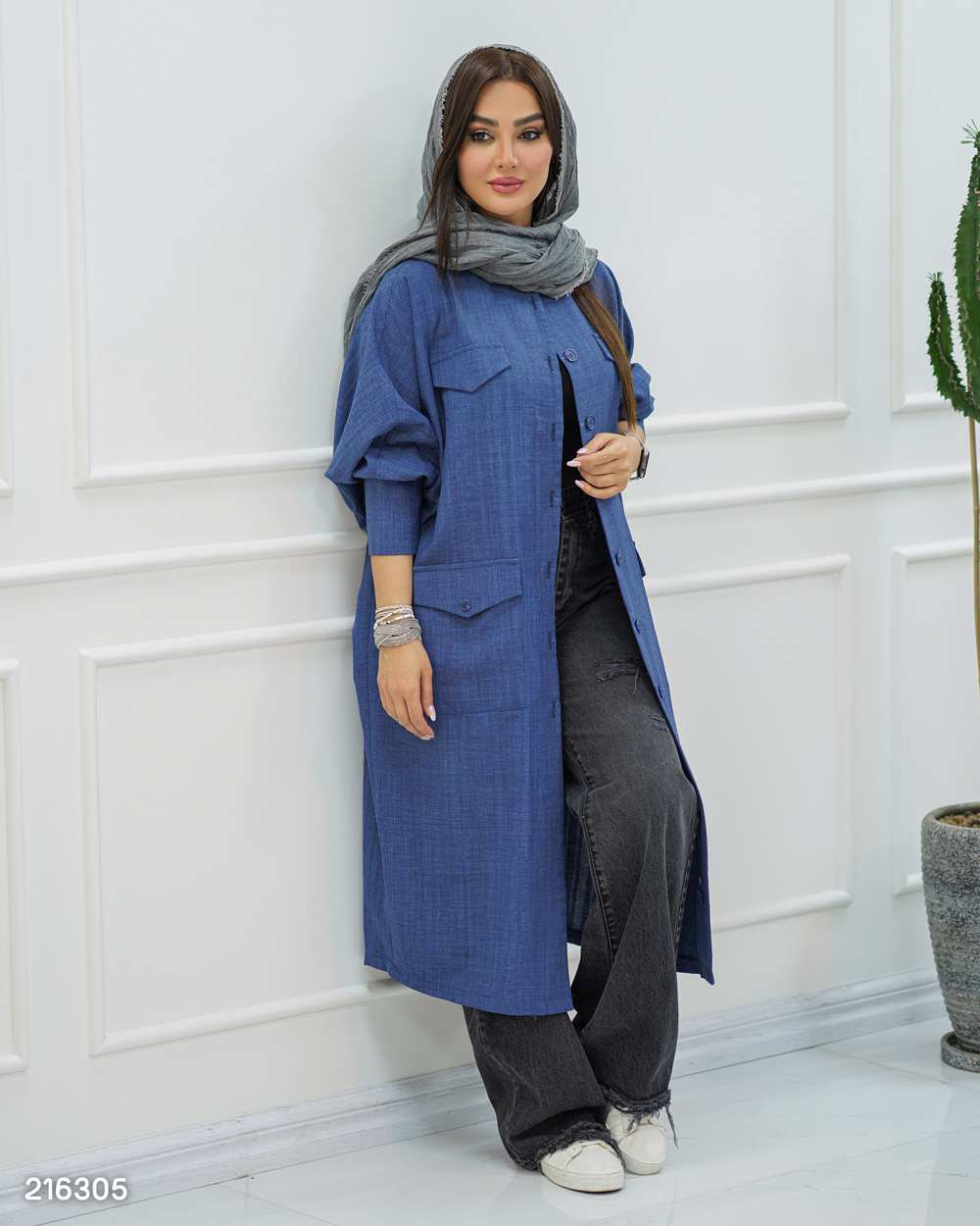 مانتو بلند زنانه مدل مهرنوش السانا Elsana کد 2163