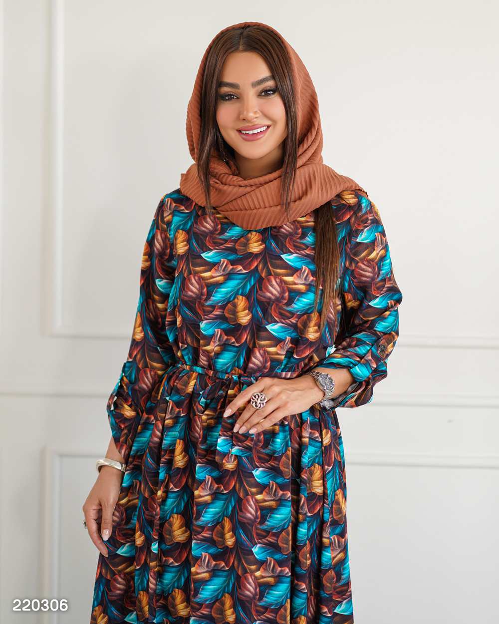 پیراهن ساحلی زنانه مدل رنگین السانا Elsana کد 2203